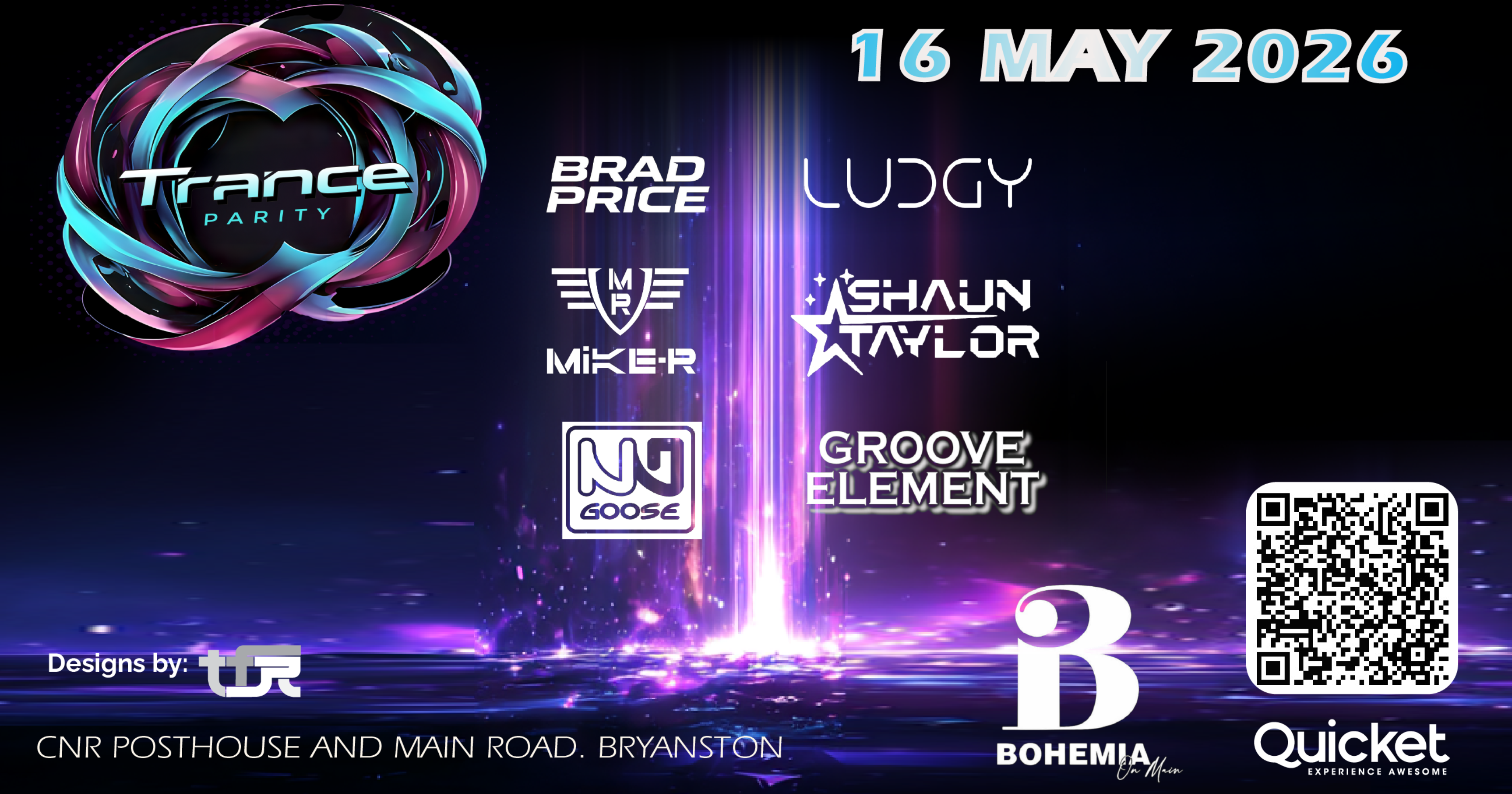 Trance Parity — 16 May 2026 at Bohemia On Main, Bryanston